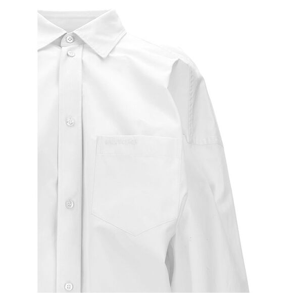 Balenciaga Women's Asymmetric Shirt With Logo Embroidery